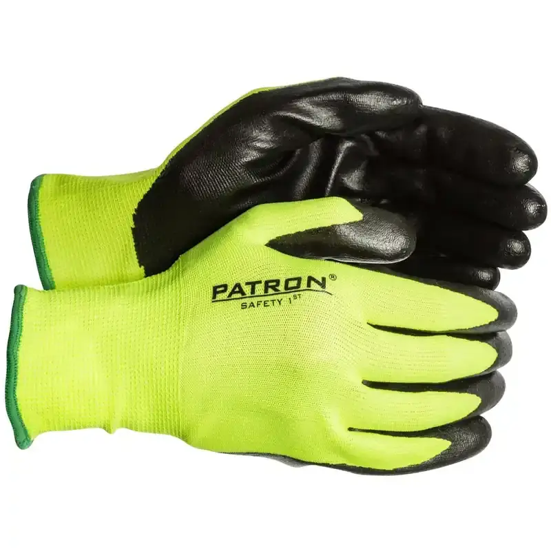 Snabb frakt ARBETSHANDSKAR 8 NITRIL-BELAGD HI-VIS NYLON Snabb leverans
